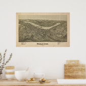 1897 Morgantown, WV Bird's Eye Viewパノラママップ ポスター (キッチン)