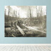 1898アラスカ先住民インディアンホワイトメンウッドブリッジ キャンバスプリント (インサイチュ (ウッドフロア))