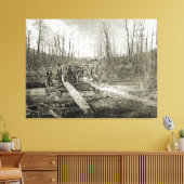 1898アラスカ先住民インディアンホワイトメンウッドブリッジ キャンバスプリント (インサイチュ (リビング))