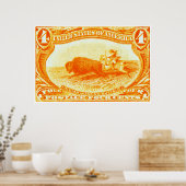 1898インディアン狩りバッファロースタンプ ポスター (キッチン)