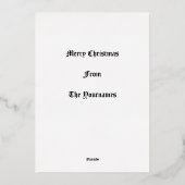 1898ビクトリアン年アールヌーボークリスマス出生 箔シーズンカード (裏面)