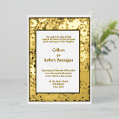 1898ビクトリアン年バラつる植物縁ど 箔招待状 (立ち正面)