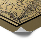 1898ボストンからメイン鉄道の地図 ポスター (角)