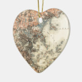 1898マサチューセッツ州ボストンの地形図 セラミックオーナメント (左)