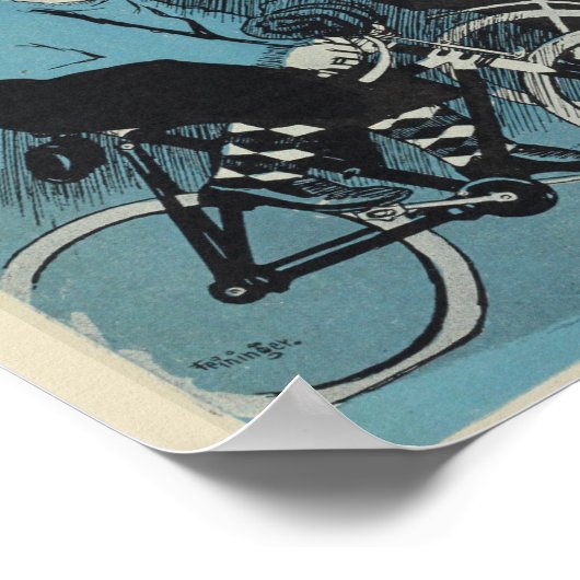 1898ヴィンテージサイクリングフェインガー広告アートポスター ポスター (角)