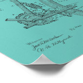 1898ヴィンテージ自転車特許プリント ポスター (角)