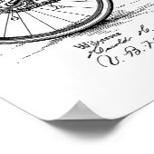 1898ヴィンテージ自転車特許プリント ポスター (角)