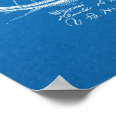 1898ヴィンテージ自転車特許青写真アートプリント ポスター (角)