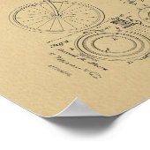 1898ヴィンテージ航空自転車特許プリント ポスター (角)