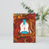 1898年頃キスをするの「髪の二つの顔」 ポストカード (スタンド正面)