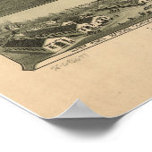 1898 Clarksburg, WVバードズアイパノラママップ ポスター (角)