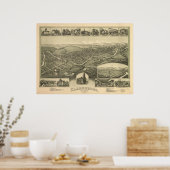 1898 Clarksburg, WVバードズアイパノラママップ ポスター (キッチン)