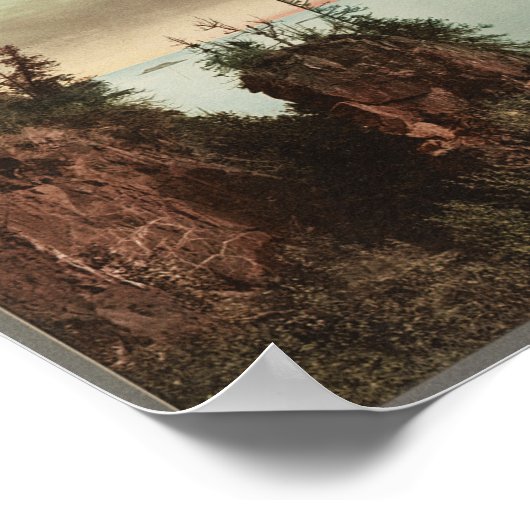 1898 Pulpit Rock, Preque Isle Park Marquet, MI ポスター (角)