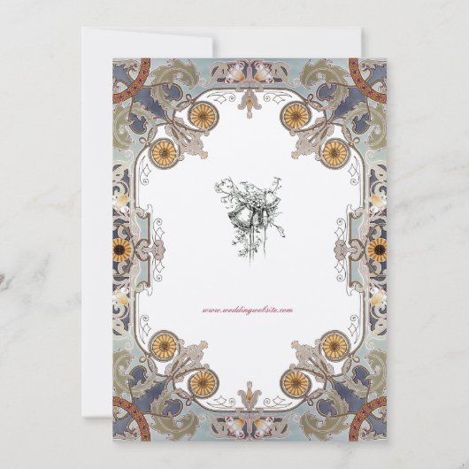 1899ビクトリアン年アールヌーボーフローラ縁ど 招待状 (裏面)