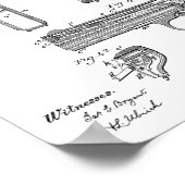 1899ブラウニング銃特許スケッチプリント ポスター (角)