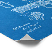 1899ブラウニング銃特許スケッチプリント ポスター (角)