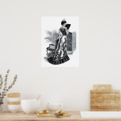 1899レディビクトリアンイン夕べガウン ポスター (キッチン)