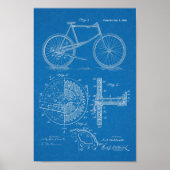 1899レバー推進自転車特許プリント ポスター (正面)