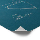 1899ヴィンテージ自転車特許プリント青写真アート ポスター (角)