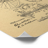 1899ヴィンテージ自転車特許プリント ポスター (角)