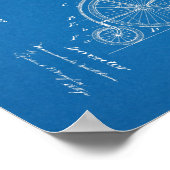 1899ヴィンテージ自転車特許青写真アートプリント ポスター (角)