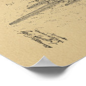 1899ヴィンテージ自転車船特許プリント ポスター (角)