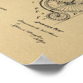 1899ヴィンテージ自転車3輪特許プリント ポスター (角)