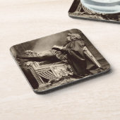 1899年にハムレットとしてサラ・ベルナール(1844-1923年) コースター (左側)