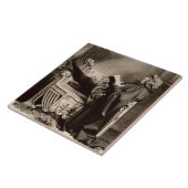 1899年にハムレットとしてサラ・ベルナール(1844-1923年) タイル (側面)