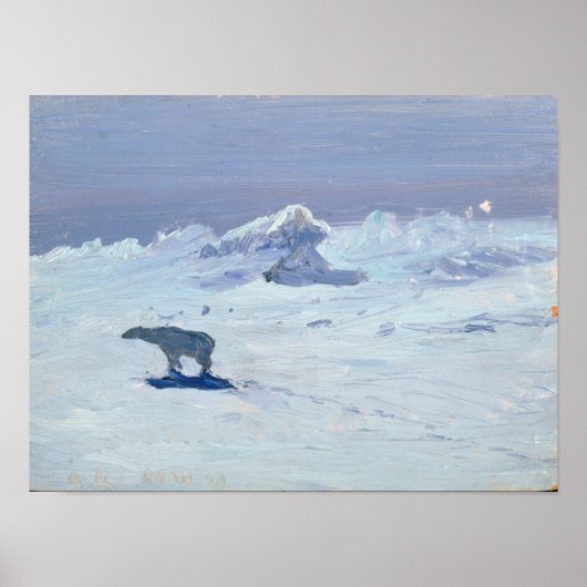 1899年の月夜のホッキョクグマ狩り ポスター (正面)