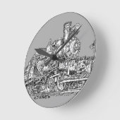 1899年のHeislerの蒸気機関 ラウンド壁時計 (傾斜)