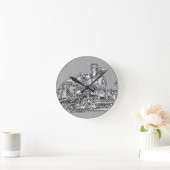 1899年のHeislerの蒸気機関 ラウンド壁時計 (ホーム)