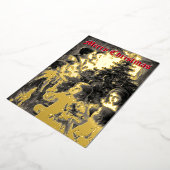 1899年ビクトリアンの子供ののまわりにクリスマスツリー 箔シーズンカード (回転した状態)