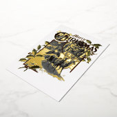 1899年ビクトリアンサンタクロース&トナカイ 箔シーズンカード (回転した状態)