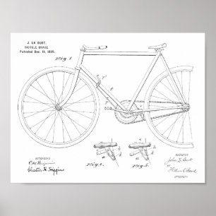 1899自転車ブレーキ特許スケッチプリント ポスター