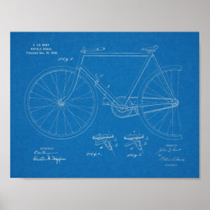 1899自転車ブレーキ特許スケッチプリント ポスター