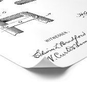 1899軍隊自転車特許スケッチプリント ポスター (角)