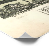 1899 Moundsville, WVバードズアイビューパノラママップ ポスター (角)