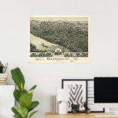 1899 Moundsville, WVバードズアイビューパノラママップ ポスター (ホームオフィス)