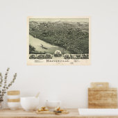 1899 Moundsville, WVバードズアイビューパノラママップ ポスター (キッチン)