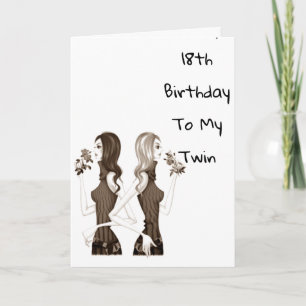**18**の誕生日が双子の妹に**願う** カード