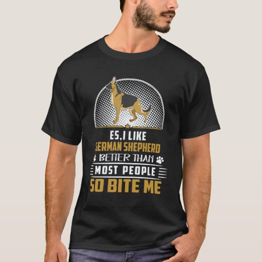 18 エス 私はジャーマンシェパードが大好きです Tシャツ (正面)