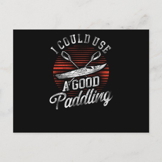 18.カヤック私は良いパドリングレトロVintを使用できる インビテーションポストカード (正面)