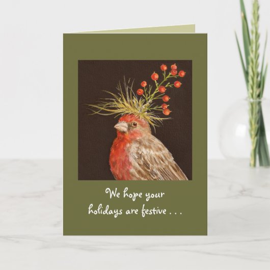 (#18)クリスマスカードを持っている シーズンカード (正面)