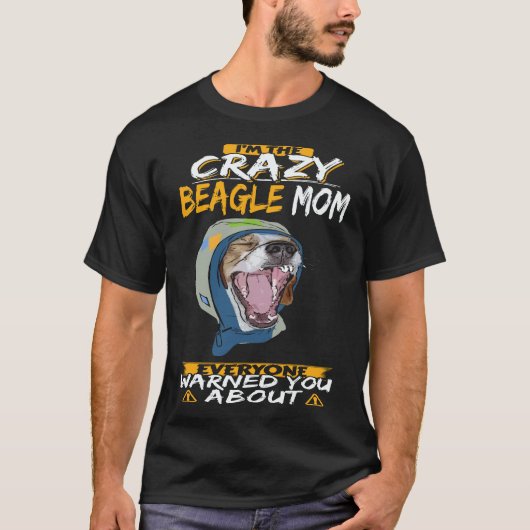 18 クレイジーなビーグルママ ビーグル Tシャツ (正面)
