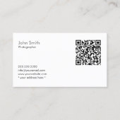 18%グレーカード カメラマン QRコード名刺 名刺 (裏面)