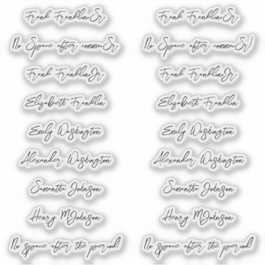 18 ゲスト名 手書き風 スクリプト シール (正面)