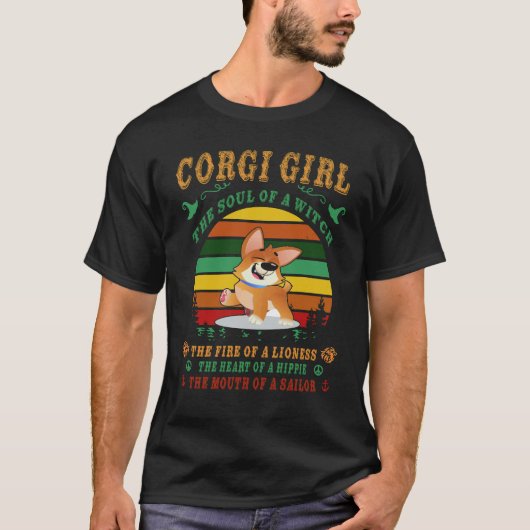 18 コーギー 魔法使いの魂 コーギー Tシャツ (正面)