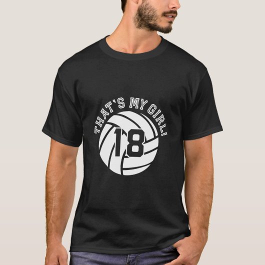 18 バレーボール選手 T'S ママ応援 パパ チーム コーチ コア Tシャツ (正面)