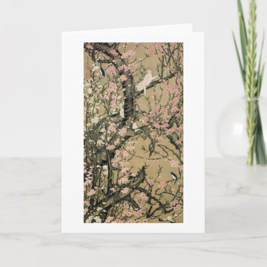 18.桃花小禽図, 若冲 Peach Blossoms & Small Birds, Jakuchū カード (正面)